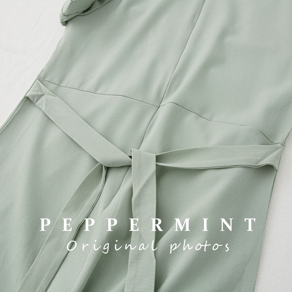 Đầm tay ngắn cổ chữ V thắt dây eo phong cách thanh lịch thời trang cho nữ 44032