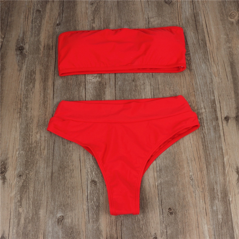 Bikini cạp cao màu trơn gợi cảm cho nữ | BigBuy360 - bigbuy360.vn