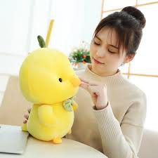 Gà Con Vàng Đeo Nơ Mềm - Mịn - An Toàn Size 30cm