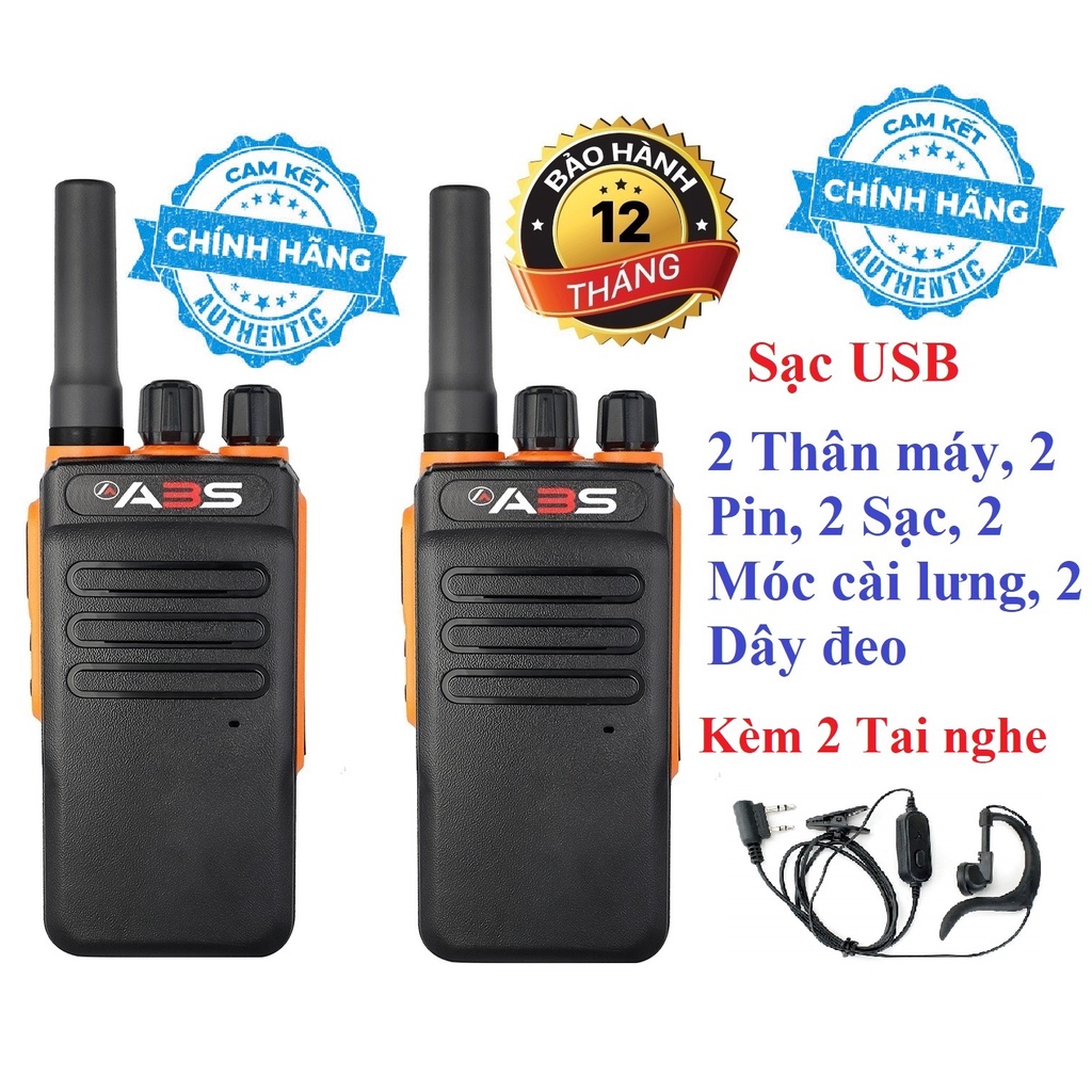 Bộ 2 Bộ đàm ABS GP900S(Loa chống bụi, Dung lượng pin cực lớn &gt;12 tiếng, cự ly liên lạc xa, siêu bền)