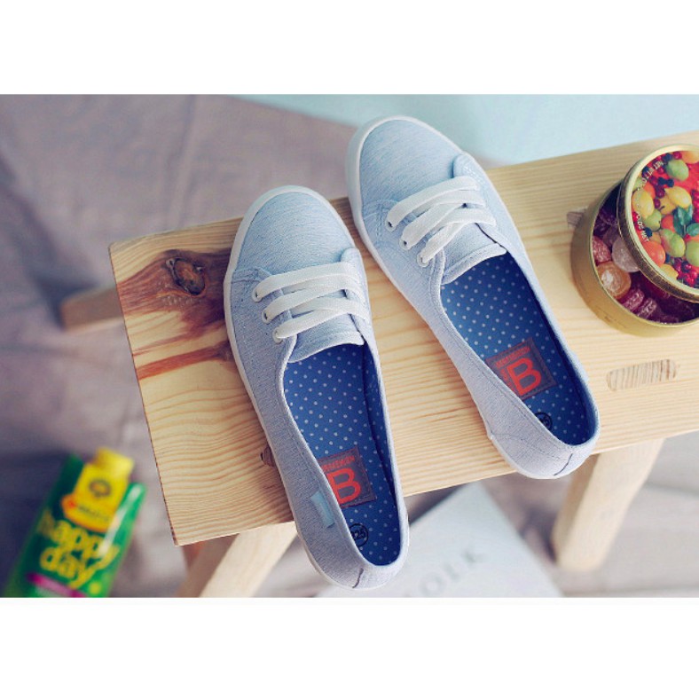 Giày slip on vải cotton giả dây siêu mềm siêu nhẹ thoáng mát | BigBuy360 - bigbuy360.vn