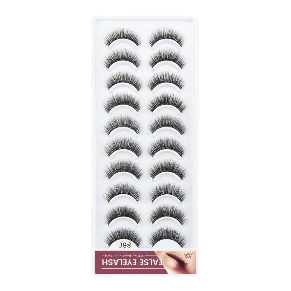 MAGEFY Bộ 10 Cặp Lông Mi Giả/kiểu dáng có thể tái sử dụng10 PCS Fashion Eyelashes Lông mi giả tự nhiên lông mi mềm sợi tơi có độ cong sẵn 10 lông mi giả sợi  chất lượng cao