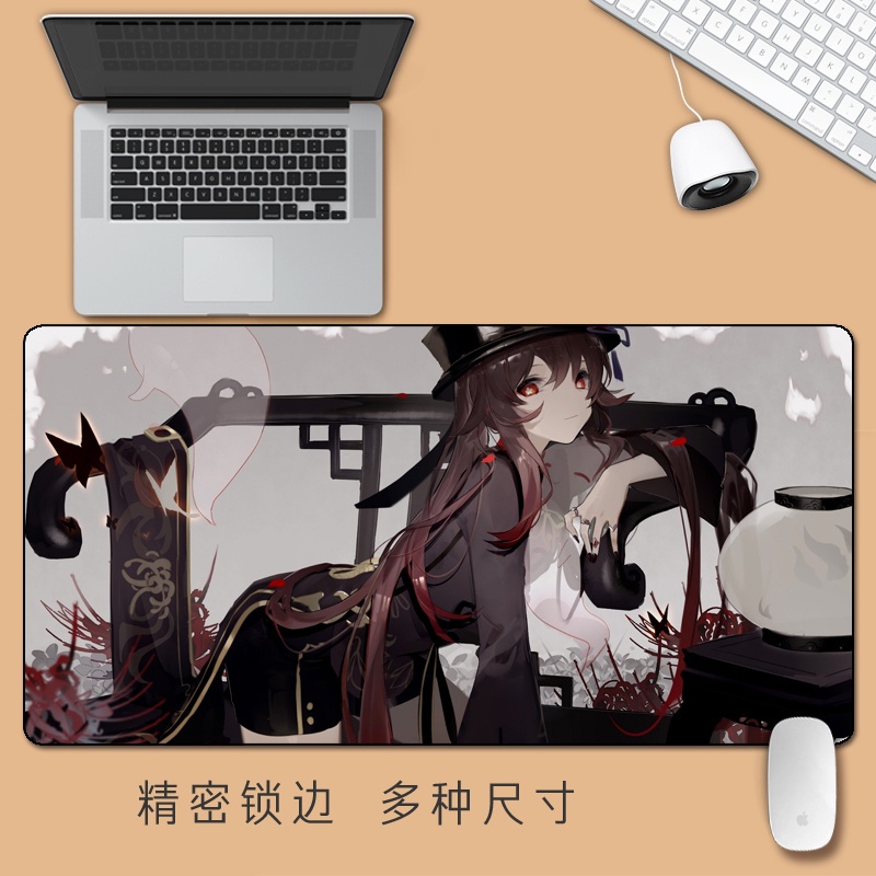 Miếng lót chuột cao su chống trượt/nước in Genshin Impact Raiden Shogun Zhongli Wendy Gan Yu Di Lukc Yae Miko Kokomi
