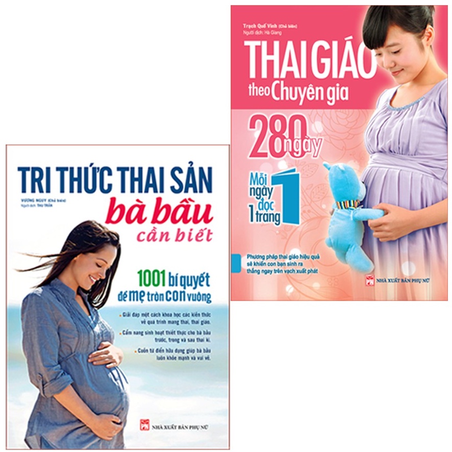 Sách: Combo Tri Thức Thai Sản Bà Bầu Cần Biết + Thai Giáo Theo Chuyên Gia (TB)