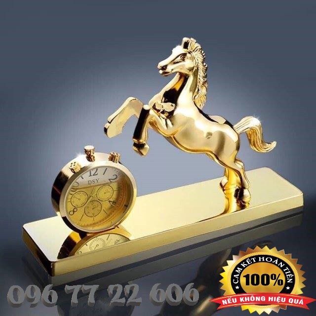 Tượng ngựa mạ vàng kèm nước hoa - Kèm đồng hồ cao cấp trên taplo xe hơi, Ôtô, ảnh chụp sản phẩm thật