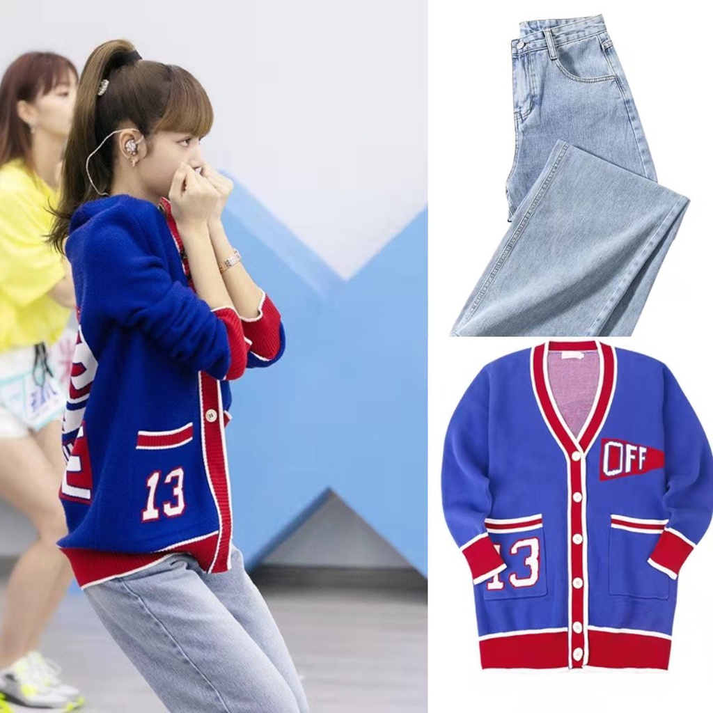 Outfit quần bò và áo khoác len Lisa  Blackpink trong thanh xuân có bạn