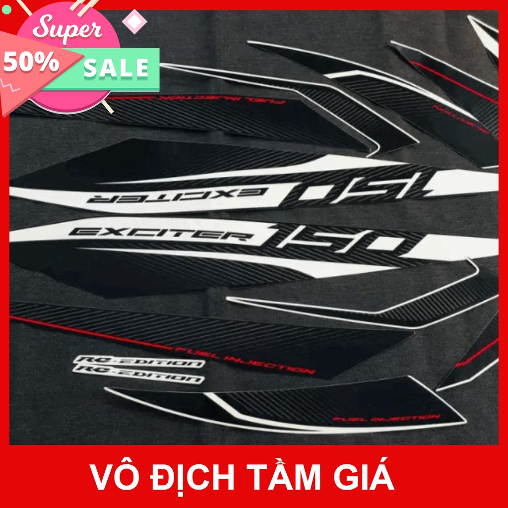 [GIÁ GỐC] BỘ TEM DÁN XE MÁY YAMAHA EXCITER 150CC RC EDITION ĐEN ZIN LOẠI 1 KHÔNG ĐẸP NHƯ HÌNH HOÀN TIỀN