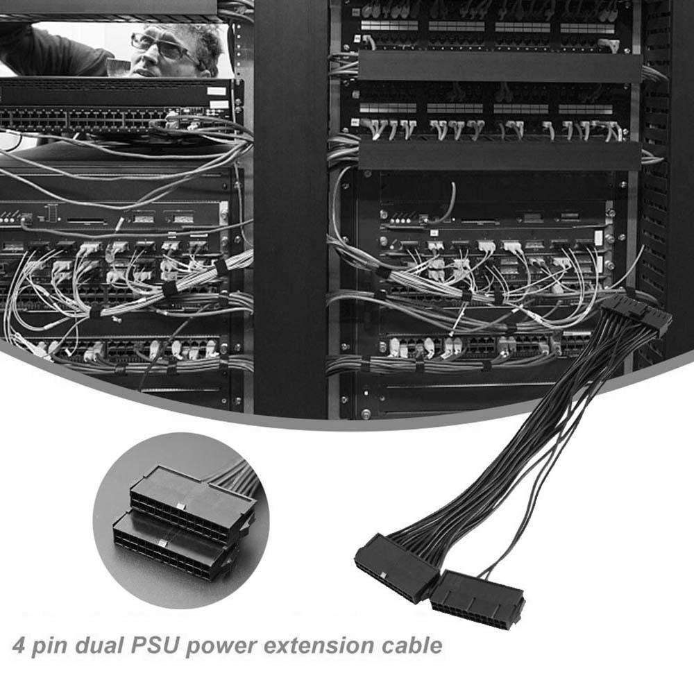 Dây Cáp Nối Dài PSU Kép 24Pin 20 + 4pin Cho Máy Tính Mining ATX ADD2PSU