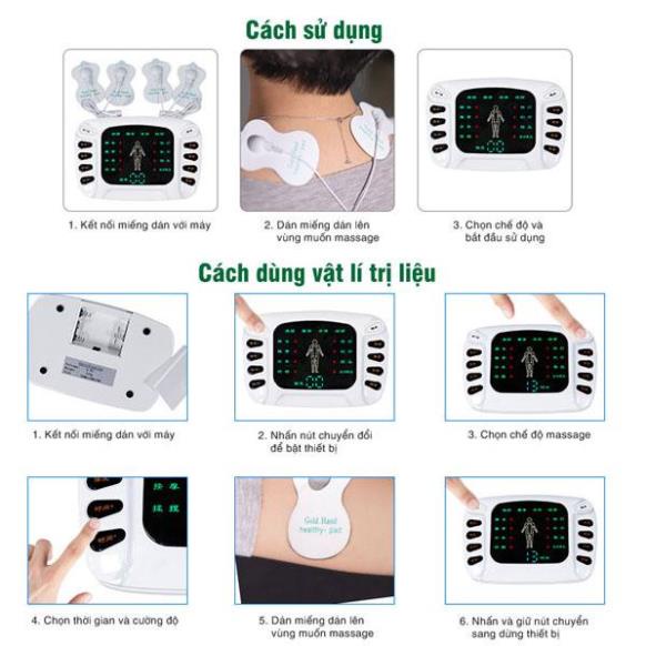 Máy Mát Xa Xung Điện, Máy Massage Trị Liệu 8 Miếng Dán .YTK-309B