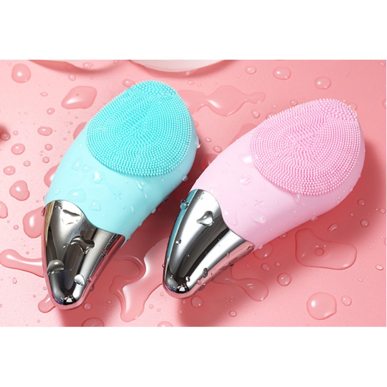 MÁY RỬA MẶT SÓNG ÂM SONIC FACIAL BRUSH THIẾT KẾ MỚI, chất liệu silicon, pin sạc, massage mặt đa chế độ, facial washer