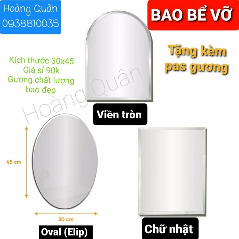 SỈ 5 GƯƠNG SOI RỘNG 30 x CAO 45cm + KÈM PAS