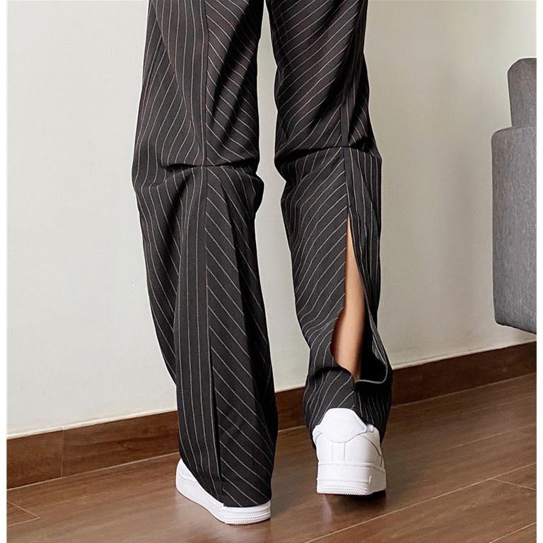 Quần ống suông Doris Pant QD004 kẻ dọc thiết kế cạp cao, vải dày dặn - Uni By Heart | BigBuy360 - bigbuy360.vn