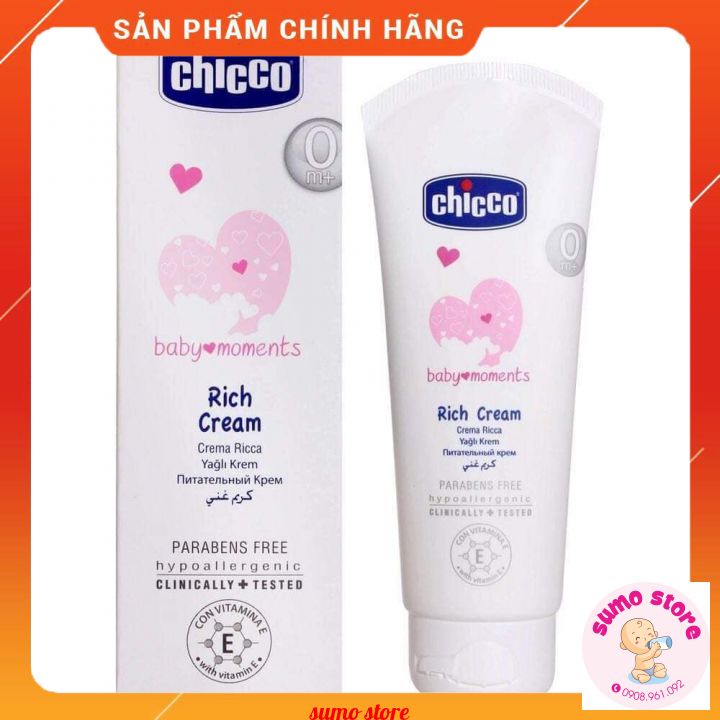 Kem dưỡng ẩm chứa Omega và vitamin E Chicco 100ml