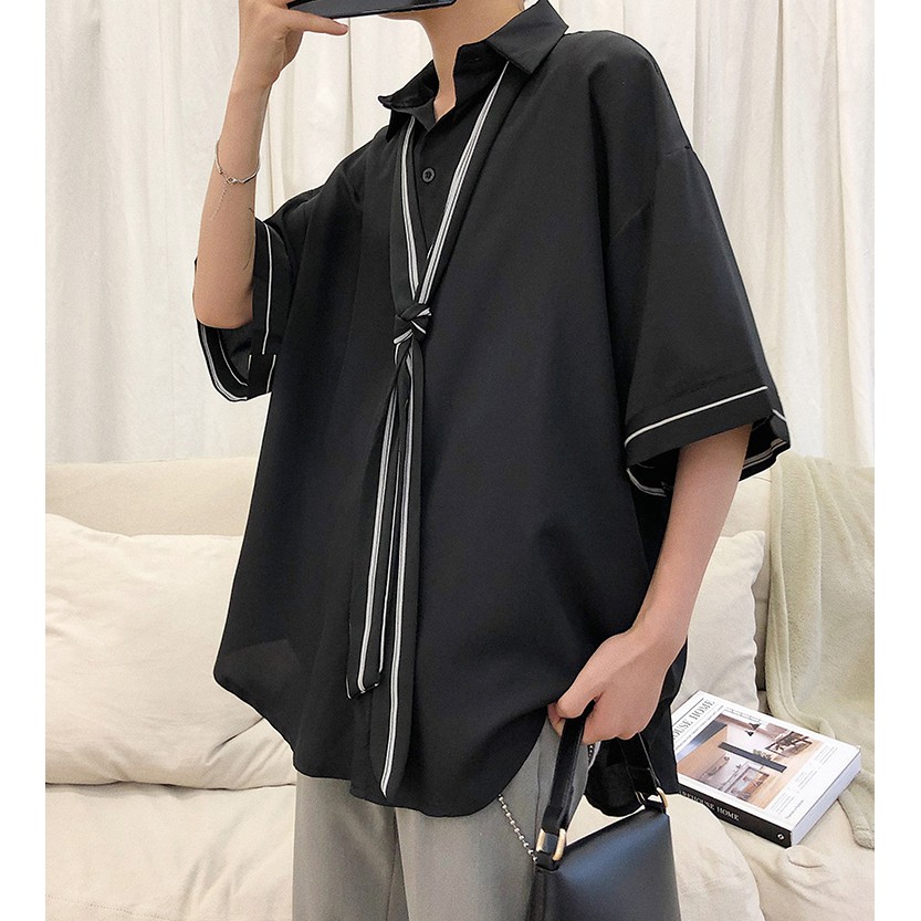 [Mã FAMAYMA2 giảm 10K đơn 50K] Áo Sơ Mi Nam Ngắn Tay Phối Cà Vạt Thanh Lịch Kiểu Dáng Hàn Trẻ Trung SOMI NAM 9000015 | BigBuy360 - bigbuy360.vn