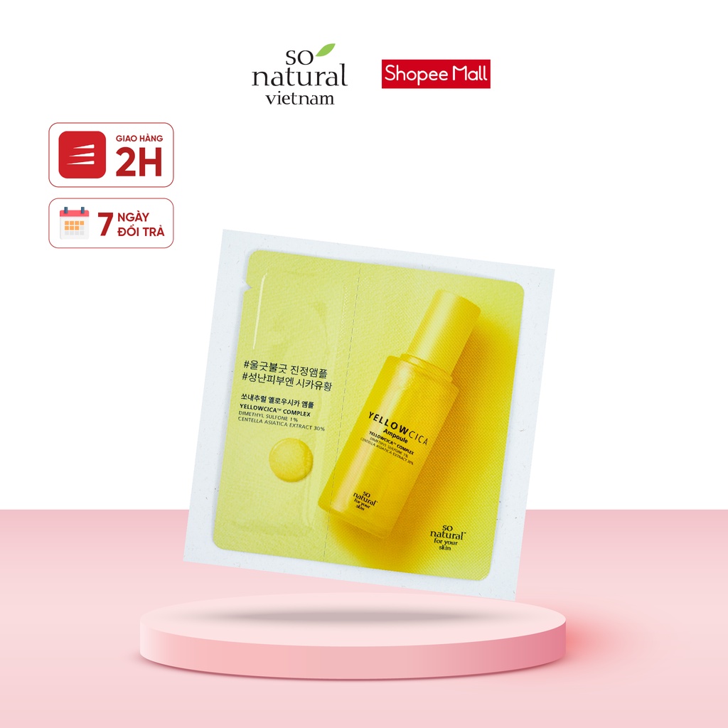 Tinh chất Yellow Cica Serum Sample Dạng Gói So Natural (2,5ml)