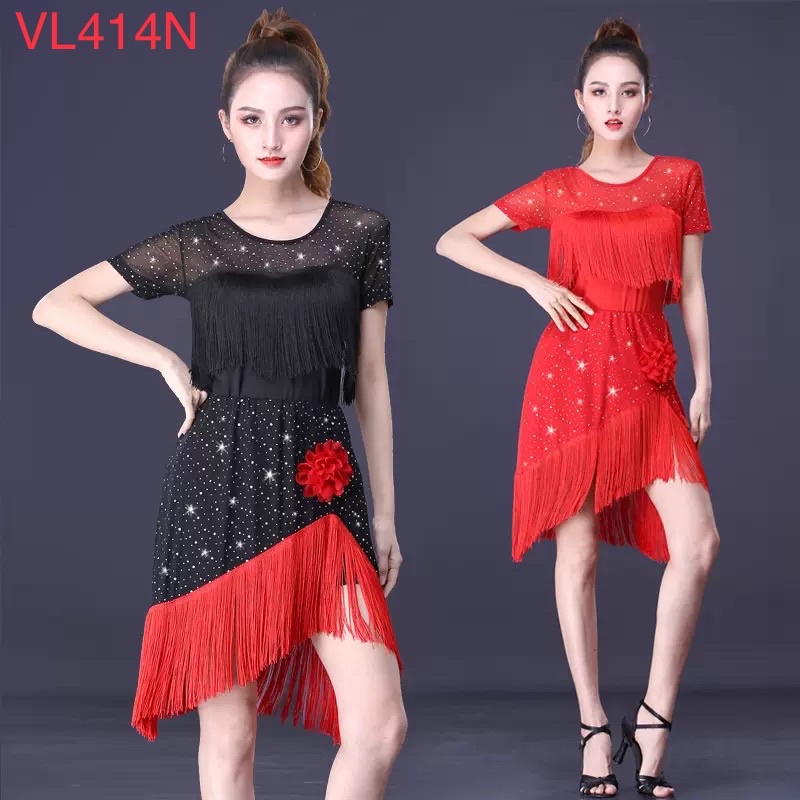 SET ĐẦM KHIÊU VŨ ĐÍNH HỘT LẤP LÁNH THUN CO GIÃN VL414N