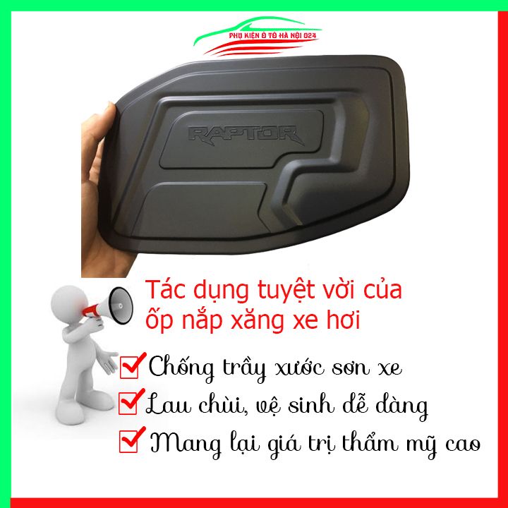 Ốp nắp xăng Ranger Raptor 2021 nhựa đen bảo vệ chống trầy trang trí ô tô