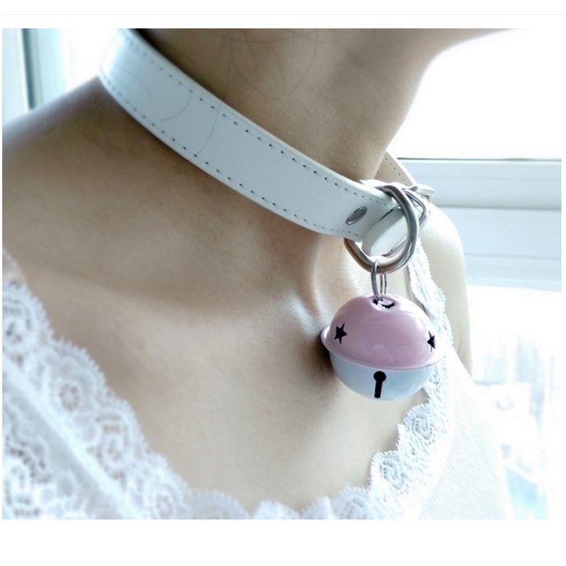 Vòng cổ choker giả da có chuông phong cách punk thời trang cho nam và nữ