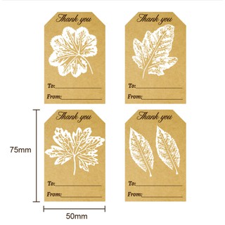 [Size to 50x75mm] Cuộn 250 miếng stick Sticker Thank you Dán nhãn hình lá phong đẹp