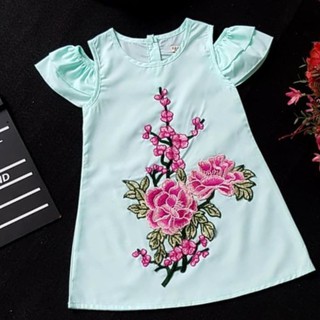 Đầm rớt vai kate cotton họa tiết hoa thêu từ 8kg đến 22kg