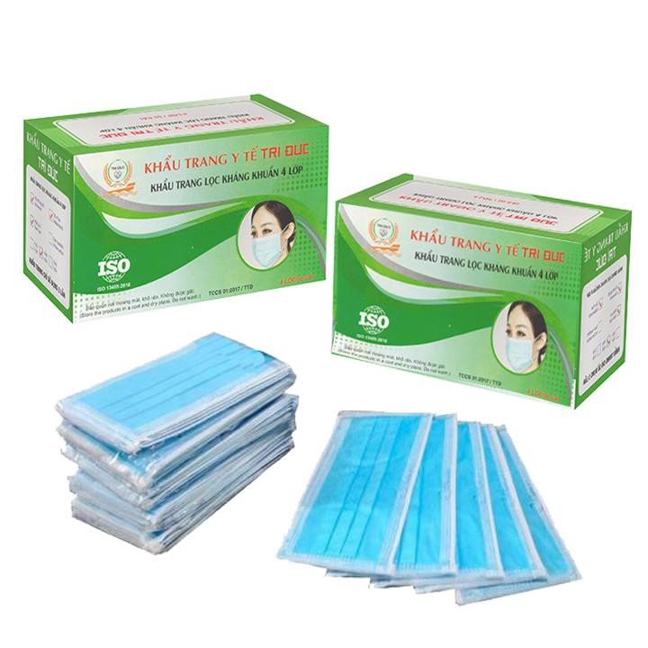 Khẩu Trang Y Tế Trí Đức Cao Cấp Loại 4 Lớp - hộp 50 cái chuẩn công ty