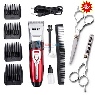 Tông Đơ Cắt Tóc Gia Đình Jichen JC-0817 tặng kèm kéo cắt kéo tỉa và 1 lấy ráy tai
