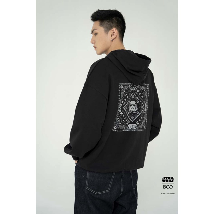 Áo Hoodie Unisex BOO Dáng Oversized Họa Tiết Paisley Star Wars BZL