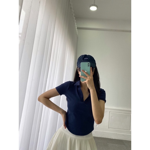 Áo Thun Polo Trơn Cổ Bẻ Dáng Ôm, Chất Thun Co Dãn LADY STYLE &amp; OUTFITS