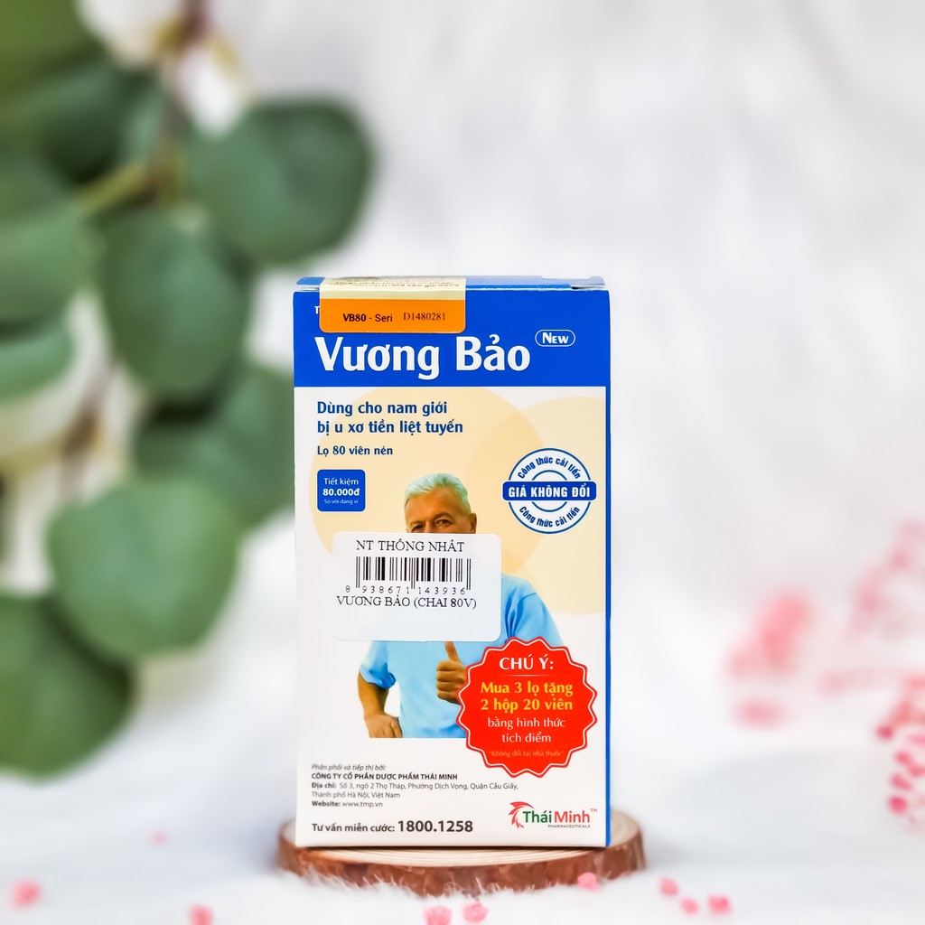 Viên uống tăng cường sinh lý nam, bảo vệ tuyết tiền liệt Vương Bảo Thái Minh hộp 80 viên