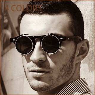 Kính râm lật Punk thời trang mới INS Retro Hip-pop Kính mắt tròn