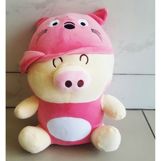 Gấu bông heo đội nón siêu cute (35cm) vải nhung cao cấp mềm mịn