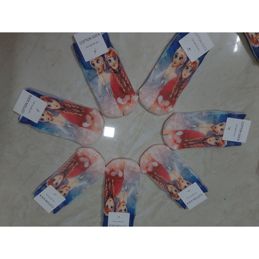 Sét  5 đôi vớ họa tiết công chúa elsa 4 trong 1 dành cho bé gái