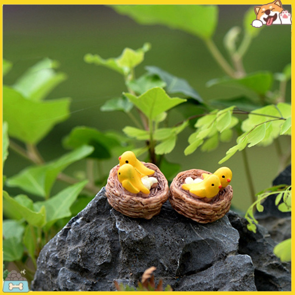 Bộ 2 Mô hình tổ chim thu nhỏ xinh xắn dùng để trang trí