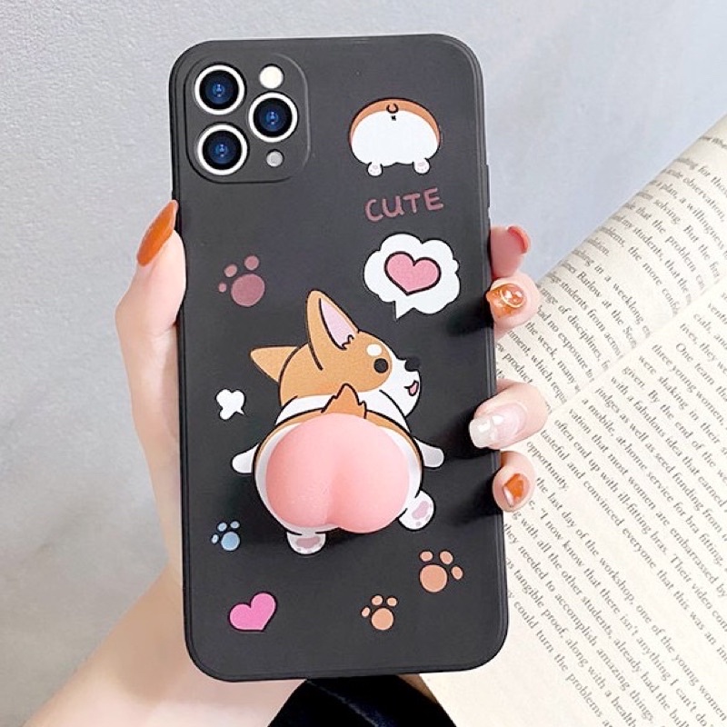 Ốp lưng iphone chó Corgi gắn đào mông ip6/ 6s/ 6pl/ 6spl/ 7/ 7pl/ 8/ 8pl/ x/ xsmax/ 11/ 11pro/ 11prm/ 12/ 12pro/ 12prm