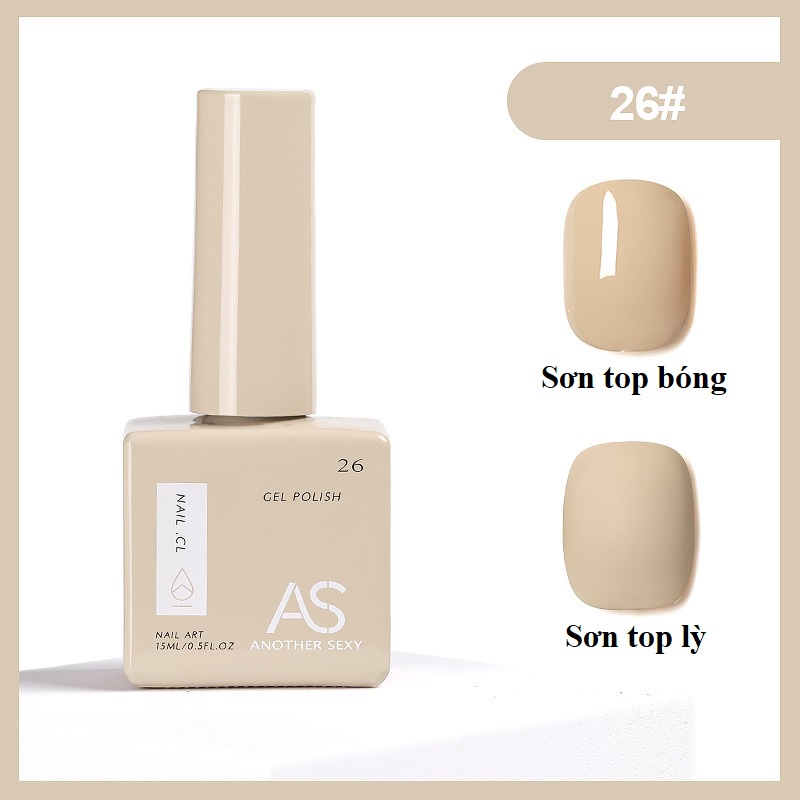 Sơn gel AS mẫu mới CHAI VUÔNG sơn móng tay gel tone màu đen đỏ vàng siêu xinh chai 15ml .