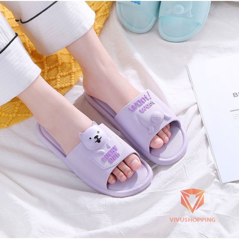 Dép đi trong nhà, văn phòng hình cún dễ thương, êm mềm