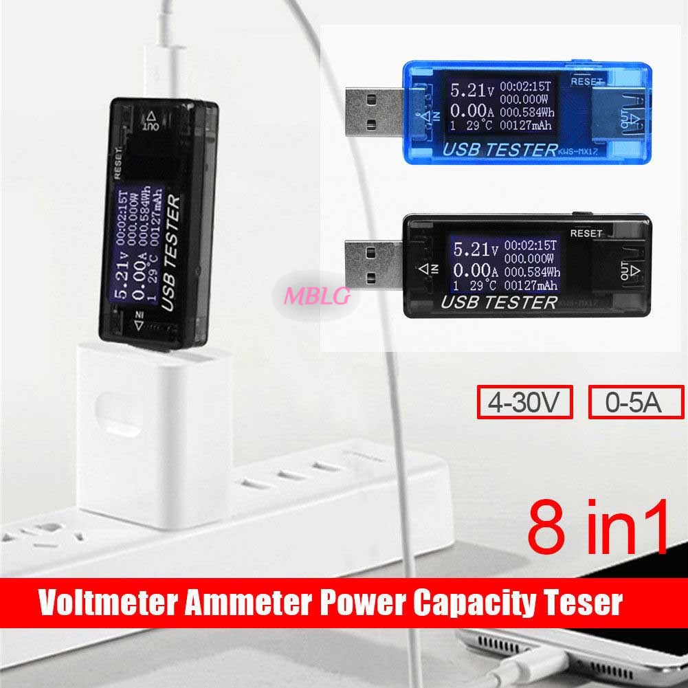 MG 8 In 1 Multifunction USB Detector Voltmeter Ammeter Power Capacity Tester Voltage Current Meter @vn