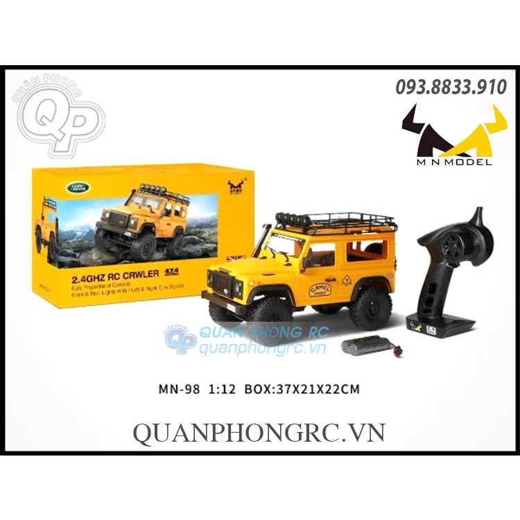 Xe Điều Khiển MN98 1:12 2.4G 4WD Defender Off-Road Rock Crawler With LED