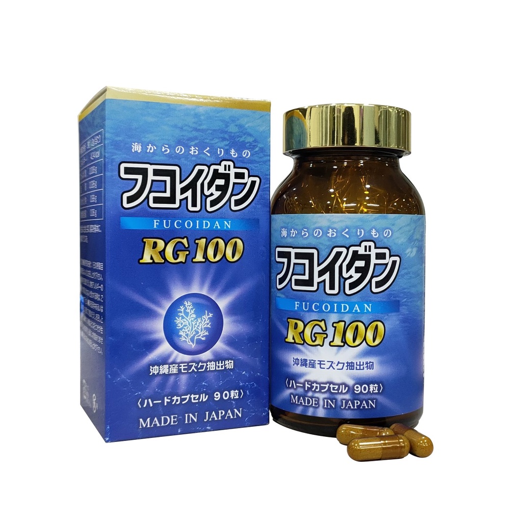 Viên uống FUCOIDAN RG-100 (chai 90 viên) từ tảo nâu mozuku Okinawa hỗ trợ chống oxy hóa, nâng cao sức đề kháng