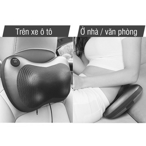 Gối massage hồng ngoại điều trị đau mỏi cổ 6 bi chính hãng PULI PL-817B - giá sốc