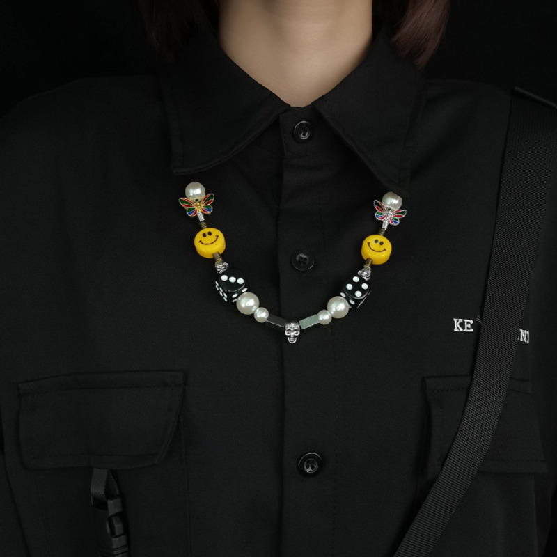 Dây chuyền thời trang mặt hình xúc xắc đính ngọc trai phong cách hiphop cá tính năng động