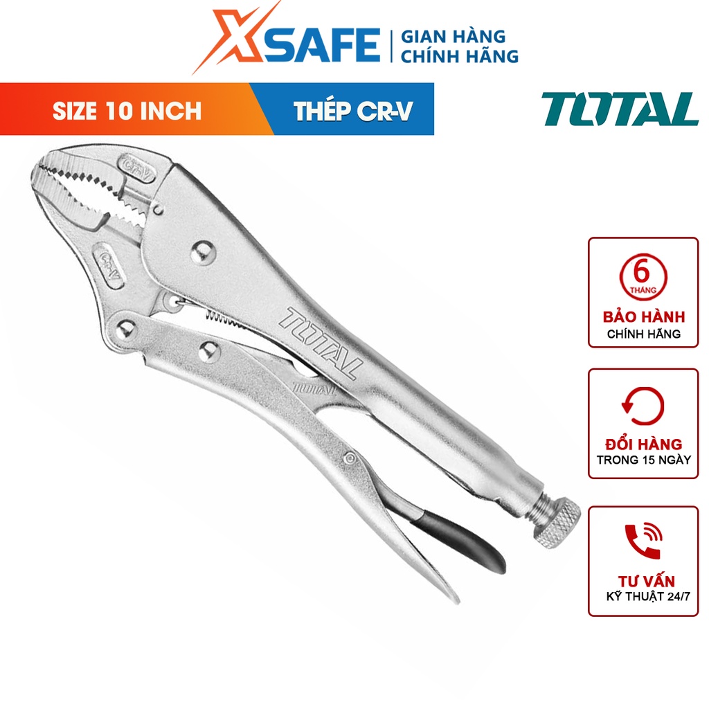 Kìm bấm hàm 10inch TOTAL THT191001 thép cr-v mạ niken cứng chắc, kềm bấm chết đa năng - chính hãng