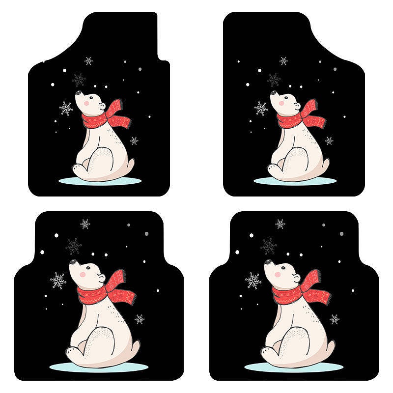 Car Interior Foot Mat Cartoon Cute Short Plush Non-Slip Floor Mat Universal Easy Cleaning Crystal Velvet Carpet car accessories HUoG