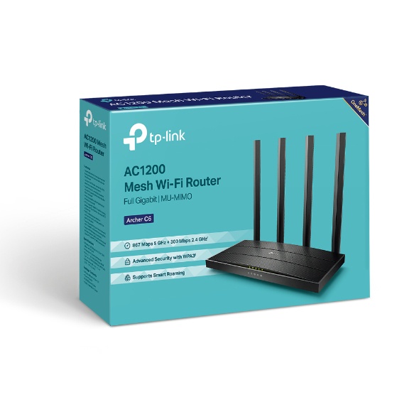 Bộ phát Wifi Tplink Gigabit MU-MIMO AC1200 Archer C6 - Bảo hành chính hãng 24 tháng