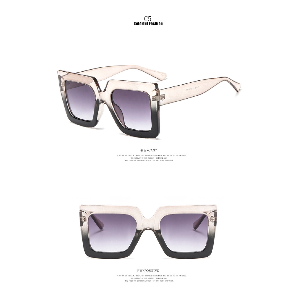 Kính mát gọng vuông màu đen thiết kế mới cá tính SAMJUNE