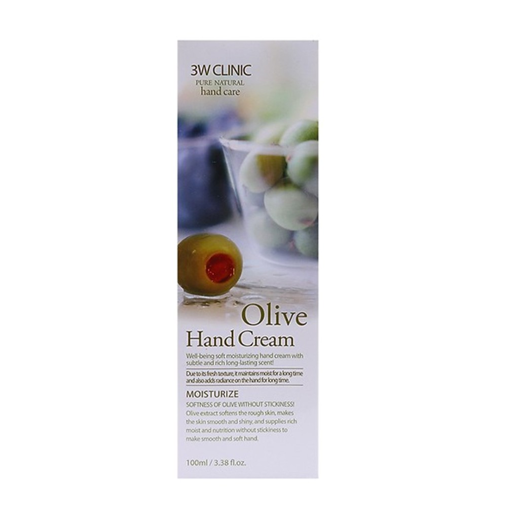 Kem Dưỡng Da Tay Olive 3W Clinic Olive Hand Cream 100ml