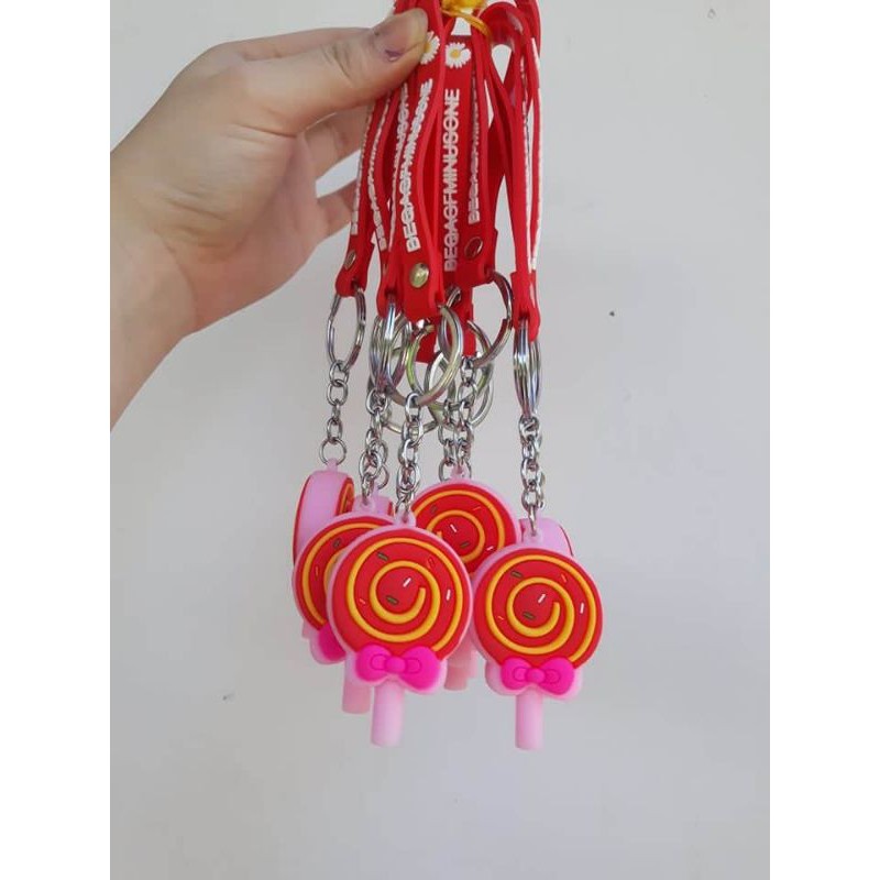 Móc khoá có dây hình Kẹo Lolipop hồng dễ thương