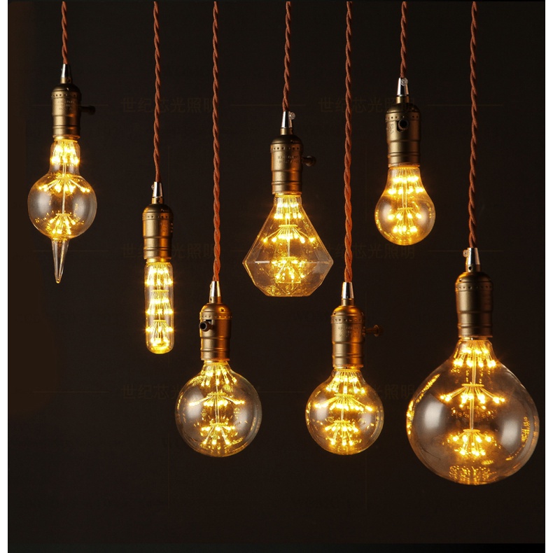 Bóng Đèn Led Sợi Tóc 3W E27 2200K Ánh Sáng Trắng Ấm Kiểu Vintage Bóng đèn trang trí