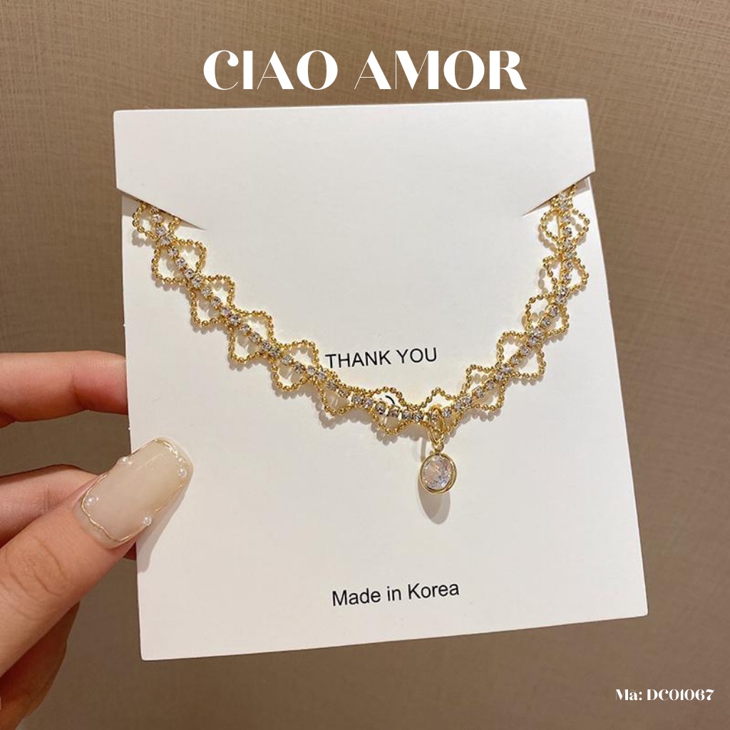 Dây chuyền nữ, Choker nữ tích hạt nhỏ Trang sức Ciao Amor Hàn Quốc - DC0167
