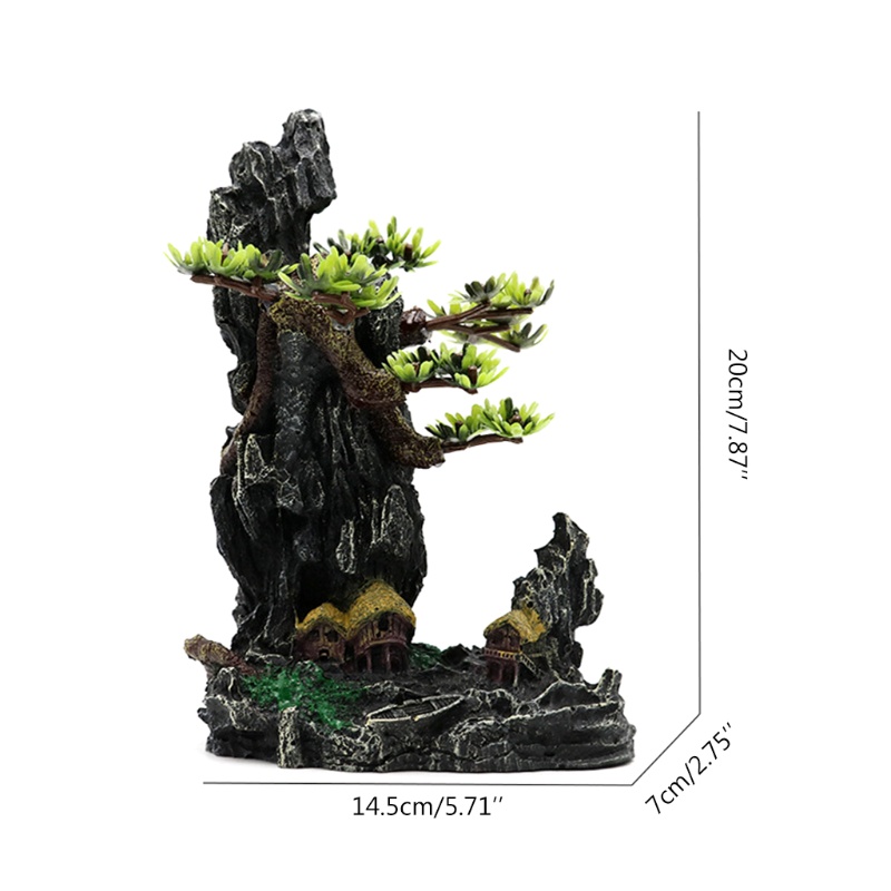 Mô hình hòn non bộ bằng nhựa resin nhân tạo trang trí bể cá